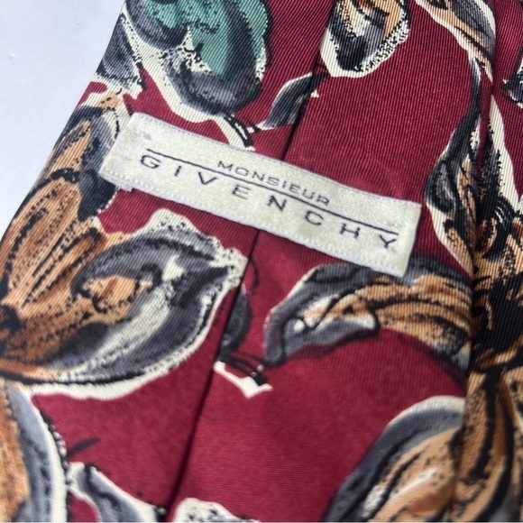 Givenchy Monsieur Men's classic colorful floral print all silk designer tie - Picture 5 of 7
